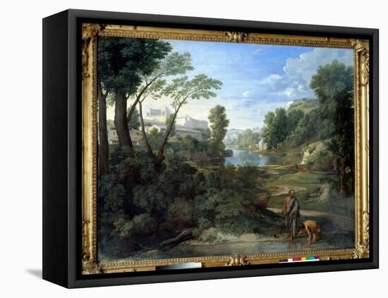Diogene Throwing His Ecvil, 1648 (Oil on Canvas)-Nicolas Poussin-Framed Premier Image Canvas