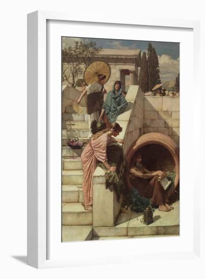 Diogenes. 1882-John William Waterhouse-Framed Giclee Print