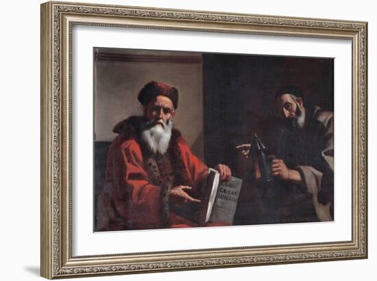 Diogenes and Plato, 1649-Mattia Preti-Framed Giclee Print