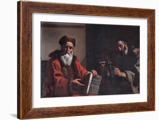 Diogenes and Plato, 1649-Mattia Preti-Framed Giclee Print