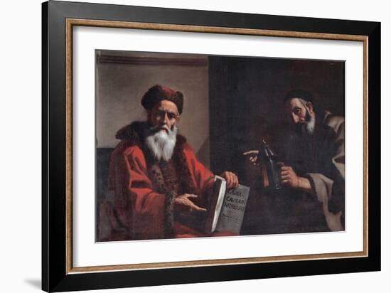 Diogenes and Plato, 1649-Mattia Preti-Framed Giclee Print