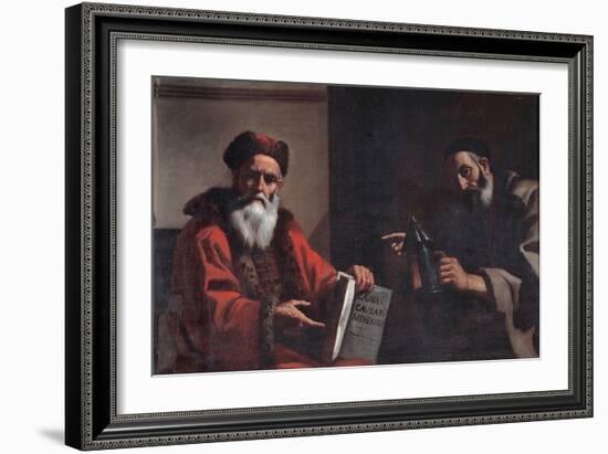 Diogenes and Plato, 1649-Mattia Preti-Framed Giclee Print