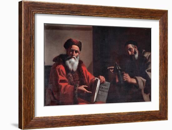 Diogenes And Plato-Mattia Preti-Framed Giclee Print