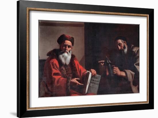 Diogenes And Plato-Mattia Preti-Framed Giclee Print