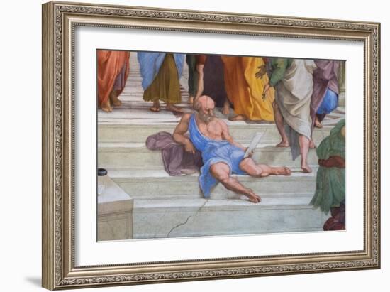 Diogenes of Sinope: Detail from the School of Athens in the Stanza Della Segnatura, 1510-11 (Fresco-Raphael (1483-1520)-Framed Giclee Print