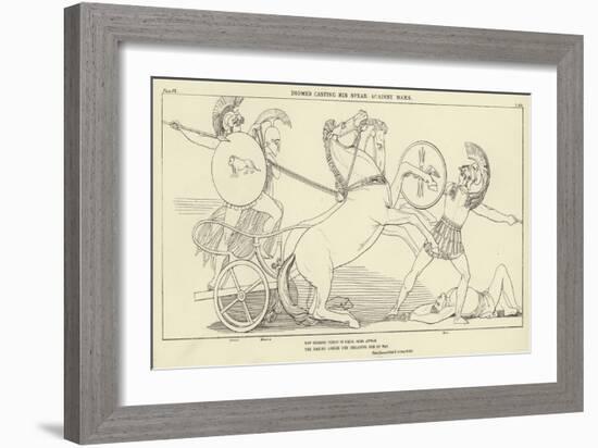 Diomed Casting His Spear Against Mars-John Flaxman-Framed Giclee Print