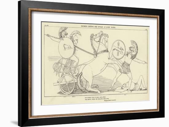 Diomed Casting His Spear Against Mars-John Flaxman-Framed Giclee Print