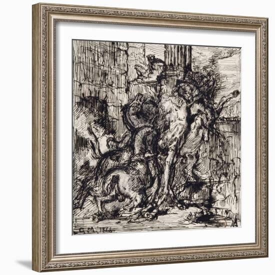 Diomède dévoré par ses chevaux-Gustave Moreau-Framed Giclee Print