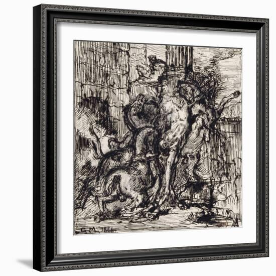 Diomède dévoré par ses chevaux-Gustave Moreau-Framed Giclee Print