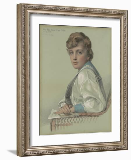 Dion William Palgrave Clayton Calthrop, Aged Eight, 1886 (Pencil and Coloured Chalks on Blue-Green-Anthony Frederick Augustus Sandys-Framed Giclee Print