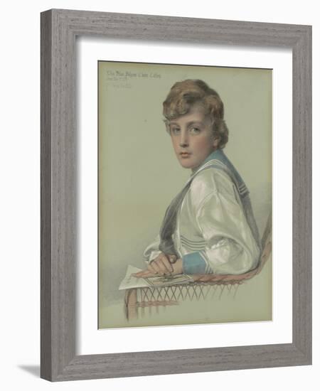 Dion William Palgrave Clayton Calthrop, Aged Eight, 1886 (Pencil and Coloured Chalks on Blue-Green-Anthony Frederick Augustus Sandys-Framed Giclee Print