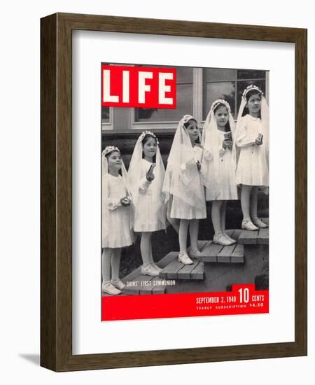 Dionne Quintuplets First Communion, September 2, 1940-Hansel Mieth-Framed Photographic Print