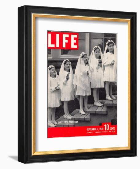 Dionne Quintuplets First Communion, September 2, 1940-Hansel Mieth-Framed Photographic Print