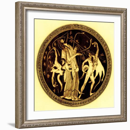 Dionysos and Satyrs, Illustration from 'Greek Vase Paintings'-English-Framed Giclee Print