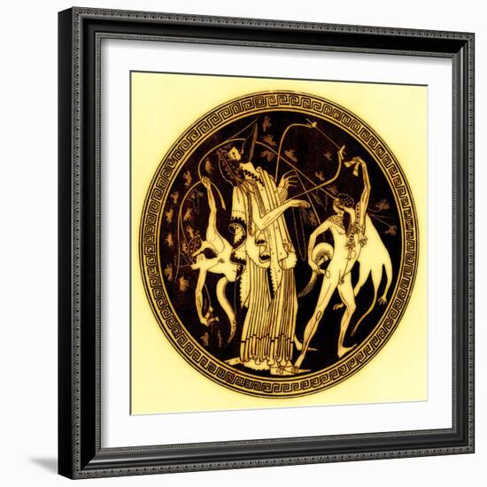 Dionysos and Satyrs, Illustration from 'Greek Vase Paintings'-English-Framed Giclee Print