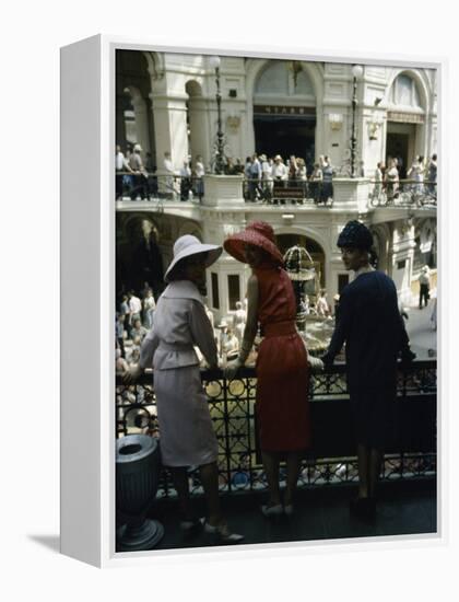 Dior Models in Soviet Union for Officially Sanctioned Fashion Show Visiting Gum Deptartment Store-null-Framed Premier Image Canvas