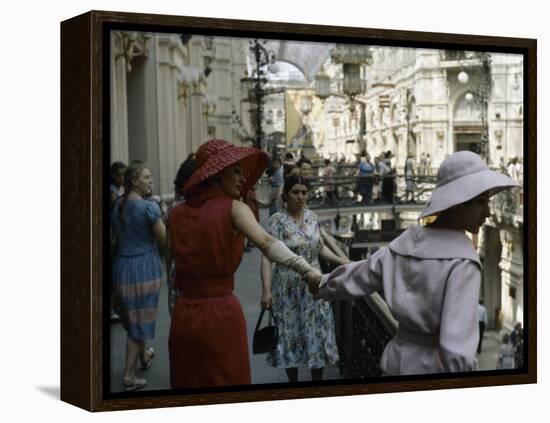 Dior Models in Soviet Union for Officially Sanctioned Fashion Show Visiting Gum Deptartment Store-null-Framed Premier Image Canvas