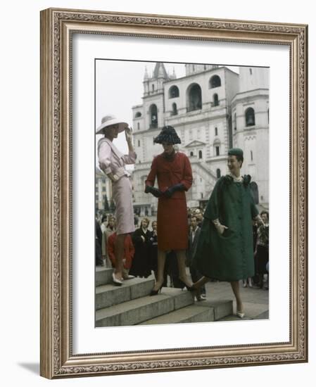 Dior Models in Soviet Union for Officially Sanctioned Fashion Show-null-Framed Photographic Print