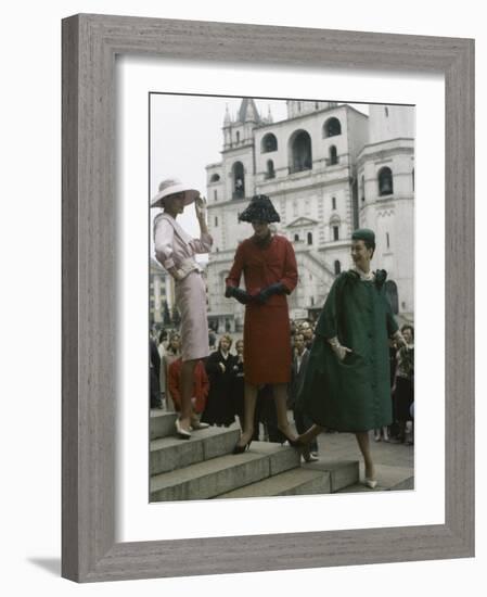 Dior Models in Soviet Union for Officially Sanctioned Fashion Show-null-Framed Photographic Print