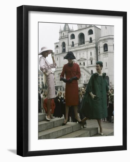 Dior Models in Soviet Union for Officially Sanctioned Fashion Show-null-Framed Photographic Print