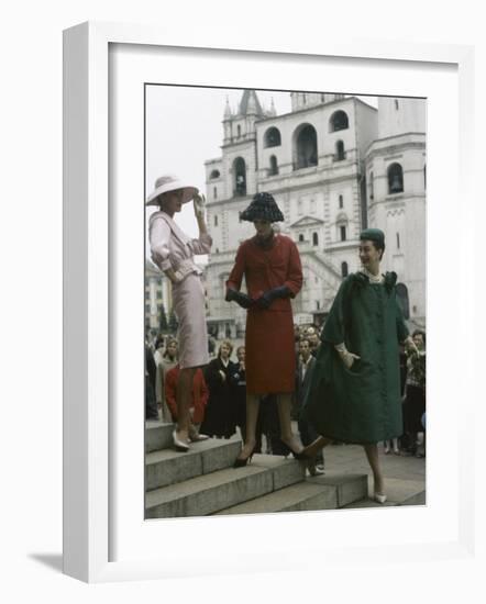 Dior Models in Soviet Union for Officially Sanctioned Fashion Show-null-Framed Photographic Print