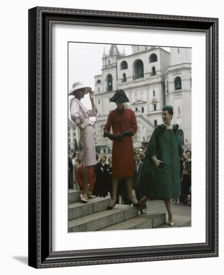 Dior Models in Soviet Union for Officially Sanctioned Fashion Show-null-Framed Photographic Print