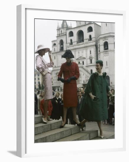 Dior Models in Soviet Union for Officially Sanctioned Fashion Show-null-Framed Photographic Print