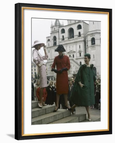 Dior Models in Soviet Union for Officially Sanctioned Fashion Show-null-Framed Photographic Print