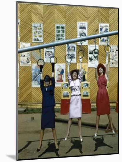 Dior Models in Soviet Union for Officially Sanctioned Fashion Show-null-Mounted Photographic Print