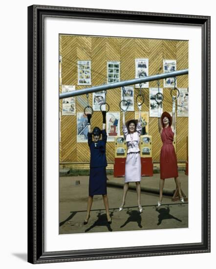 Dior Models in Soviet Union for Officially Sanctioned Fashion Show-null-Framed Photographic Print