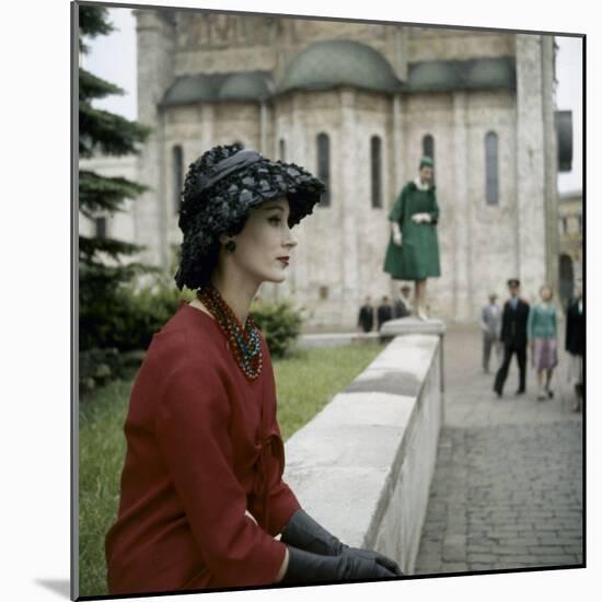 Dior Models in Soviet Union for Officially Sanctioned Fashion Show-null-Mounted Photographic Print