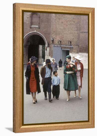 Dior Models in the Soviet Union for Fashion Show Visiting the Gum Department Store, 1959-Howard Sochurek-Framed Premier Image Canvas