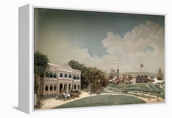 Diorama of Government Square in Paramaribo-Gerrit Schouten-Framed Stretched Canvas