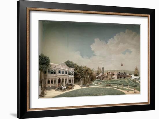 Diorama of Government Square in Paramaribo-Gerrit Schouten-Framed Art Print