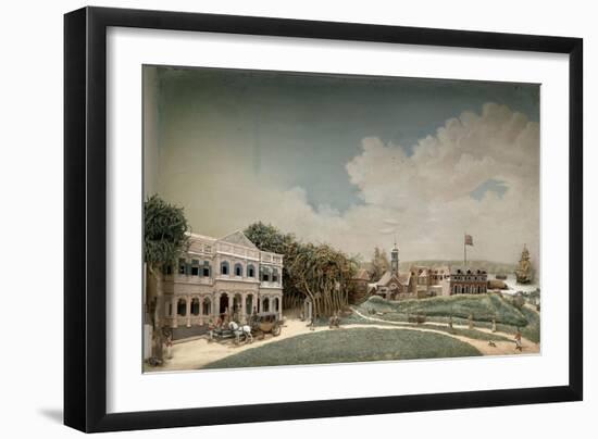 Diorama of Government Square in Paramaribo-Gerrit Schouten-Framed Art Print