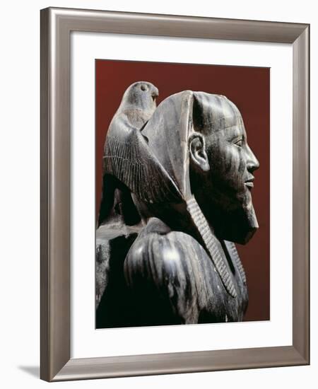 Diorite Statue of Pharaoh Khafre, from Giza, Detail-null-Framed Giclee Print