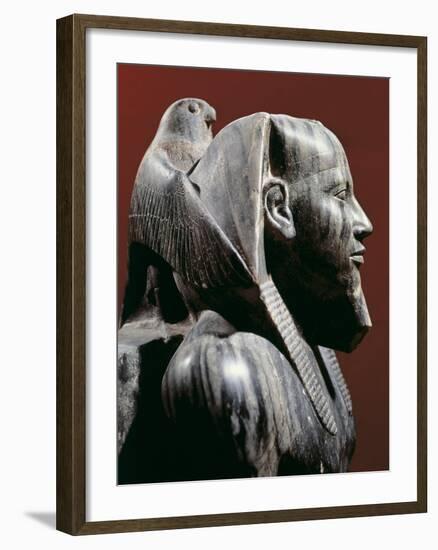 Diorite Statue of Pharaoh Khafre, from Giza, Detail-null-Framed Giclee Print