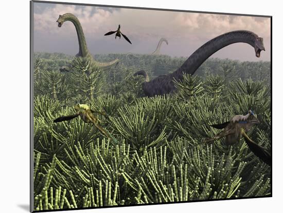 Diplodocus Dinosaurs of the Sauropod Family-Stocktrek Images-Mounted Photographic Print