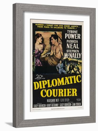 Diplomatic Courier, Patricia Neal, Tyrone Power, 1952-null-Framed Art Print