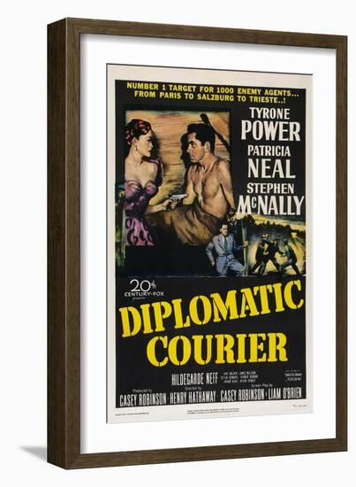 Diplomatic Courier, Patricia Neal, Tyrone Power, 1952-null-Framed Art Print