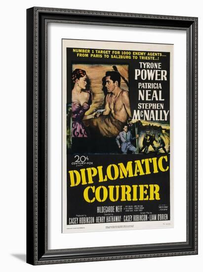 Diplomatic Courier, Patricia Neal, Tyrone Power, 1952-null-Framed Art Print