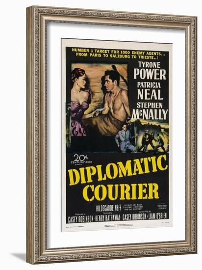 Diplomatic Courier, Patricia Neal, Tyrone Power, 1952-null-Framed Premium Giclee Print