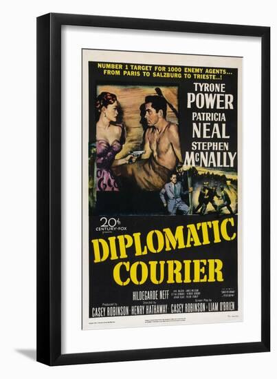 Diplomatic Courier, Patricia Neal, Tyrone Power, 1952-null-Framed Premium Giclee Print