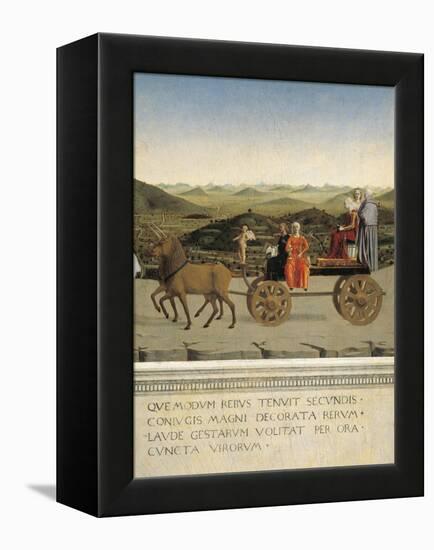 Diptych of Dukes of Urbino: Triumph of Duchess of Urbino, Back Side of Portrait of Battista Sforza-Piero della Francesca-Framed Premier Image Canvas