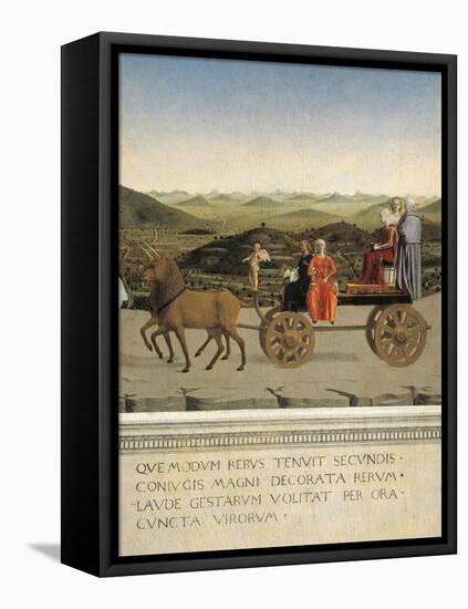 Diptych of Dukes of Urbino: Triumph of Duchess of Urbino, Back Side of Portrait of Battista Sforza-Piero della Francesca-Framed Premier Image Canvas