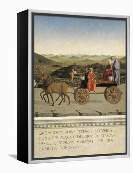 Diptych of Dukes of Urbino: Triumph of Duchess of Urbino, Back Side of Portrait of Battista Sforza-Piero della Francesca-Framed Premier Image Canvas