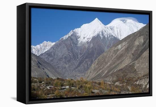 Diran peak towering over the Bagrot Valley, Gilgit-Baltistan, Pakistan, Asia-Alex Treadway-Framed Premier Image Canvas