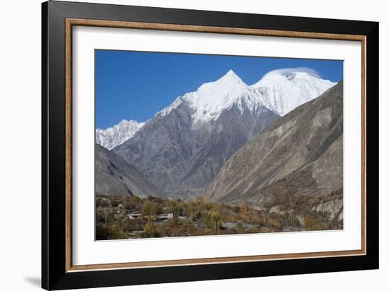 Diran peak towering over the Bagrot Valley, Gilgit-Baltistan, Pakistan, Asia-Alex Treadway-Framed Photographic Print