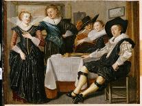 A Merry Company in an Interior (Oil on Panel)-Dirck Hals-Giclee Print