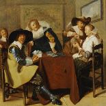 Merry Company with Violinist (Oil on Canvas)-Dirck Hals-Giclee Print